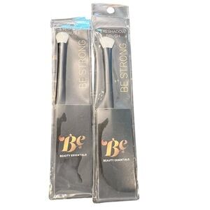 Beauty Essentials Makeup Brush 2 Pc Eyeshadow‎ Brush Black White NEW